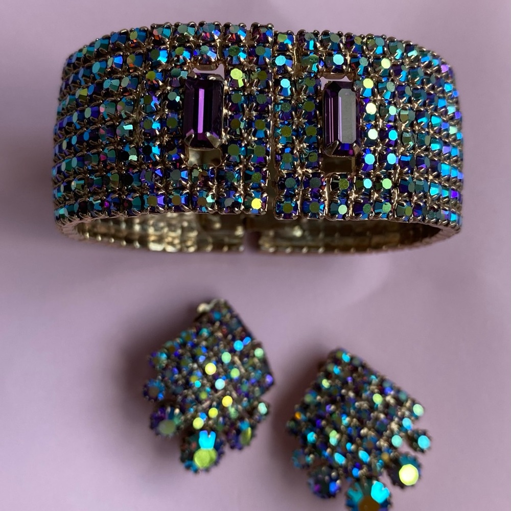 Juliana Style Purple Aurora Borealis Bracelet and Earring set